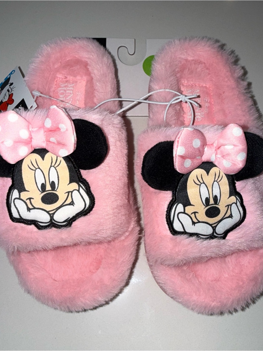 Disney Pink Minnie Mouse Plush Kids Slippers